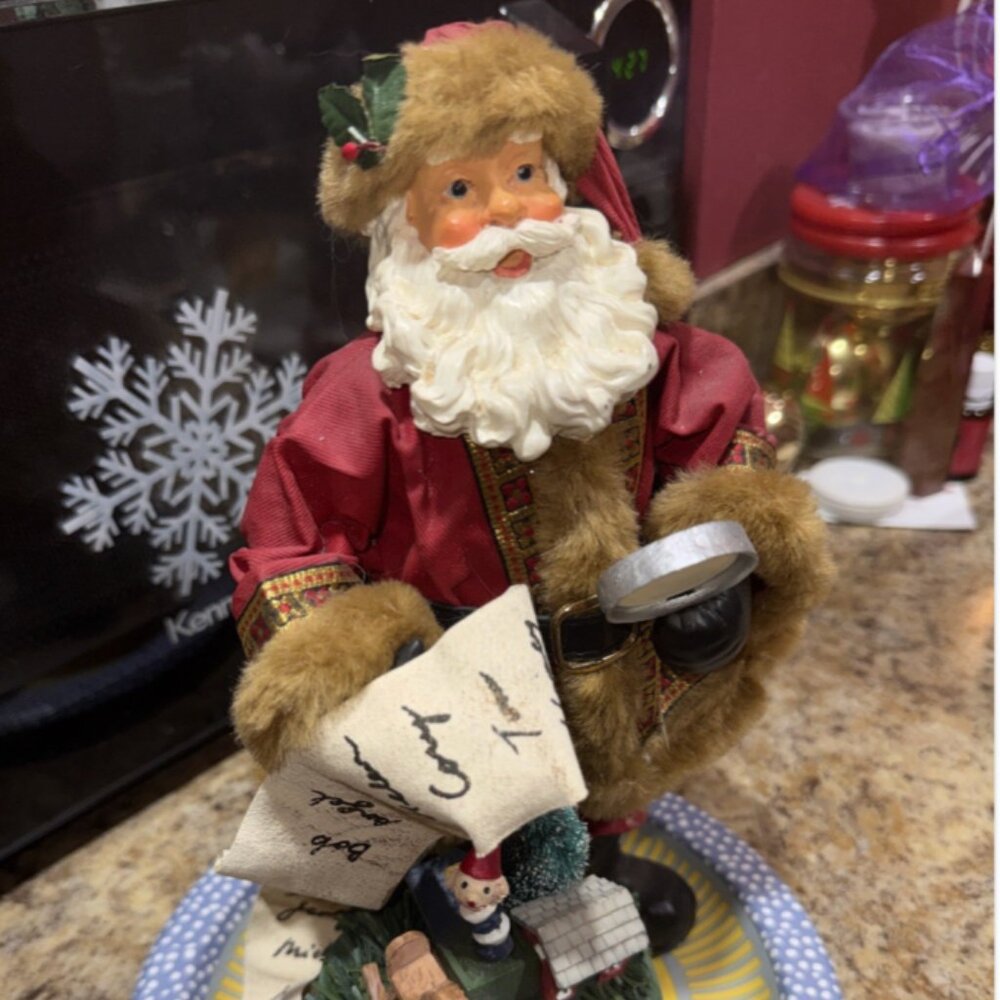 Vintage Santa with bag and list